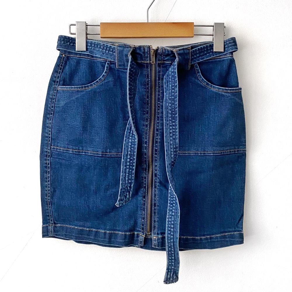 Stretch Denim Mini Skirt